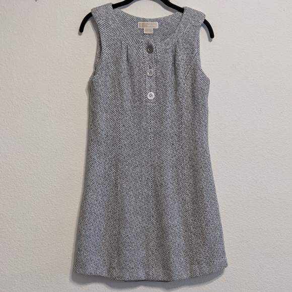 Michael Kors Viscose Blend Gray-white shift mini Dress Size Large EUC - Picture 1 of 8